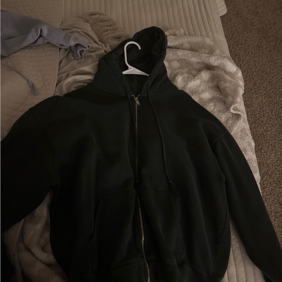 Tops - dark green brandy zip up